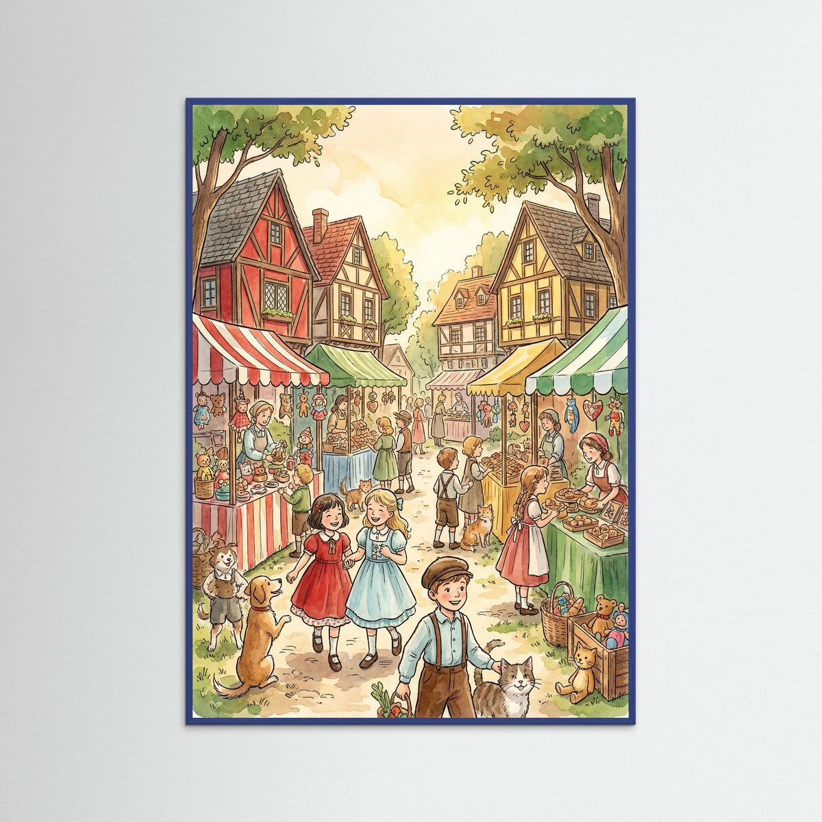 Blue Wood Childhood Street Fun