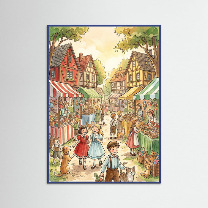 Blue Wood Childhood Street Fun