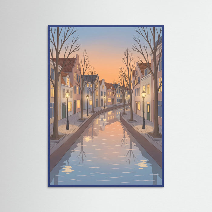 Blue Wood City Square Twilight