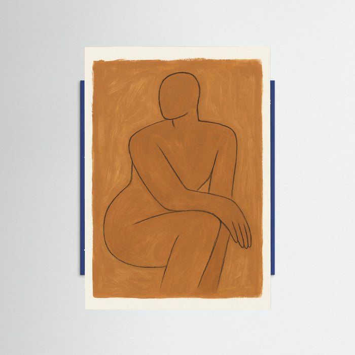 Blue Wood Clay Figure