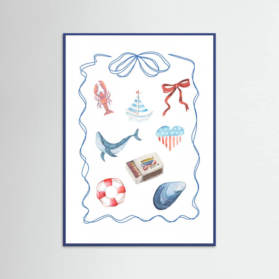 Coastal Collage Poster – poster and art print