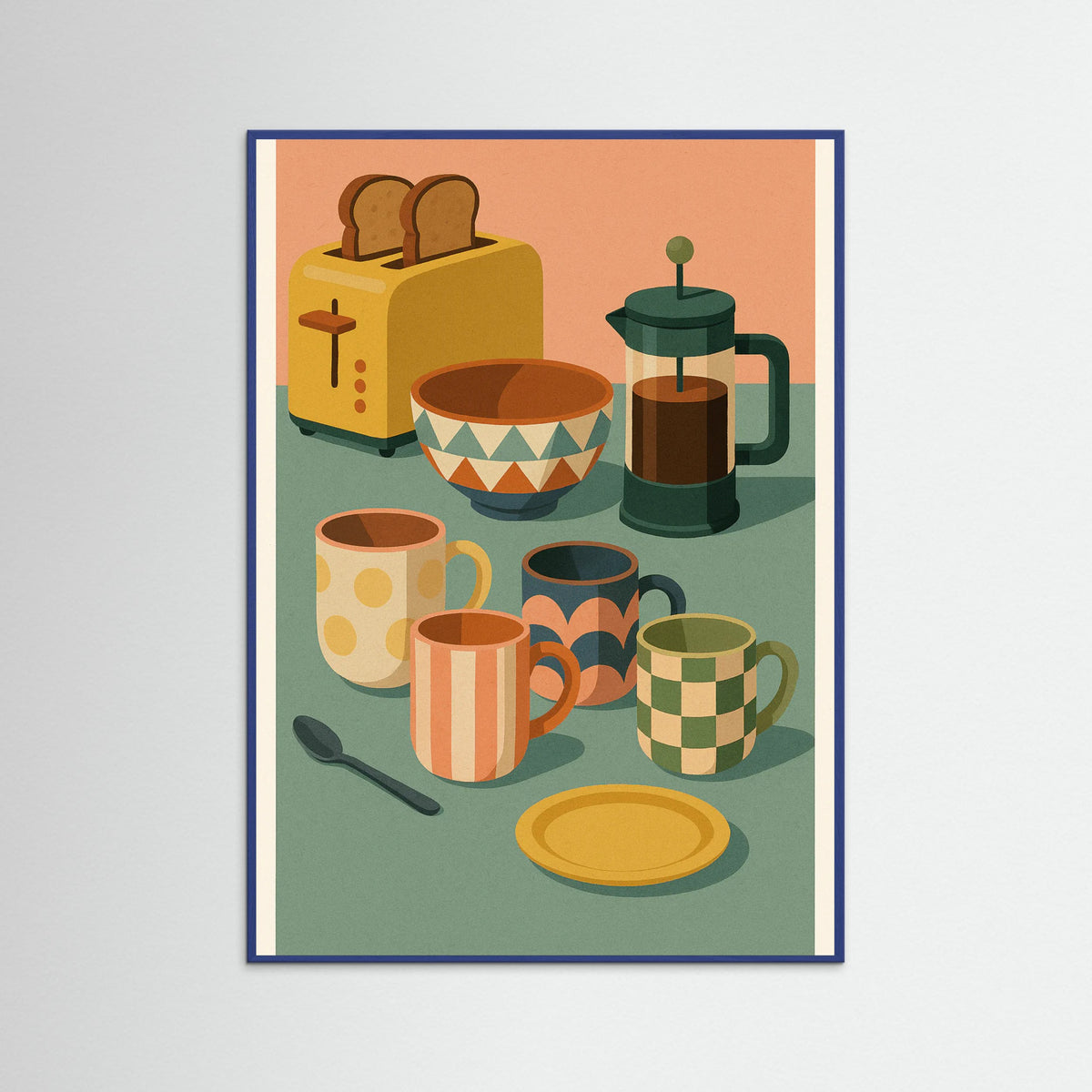Blue Wood Coffee Maker Setup