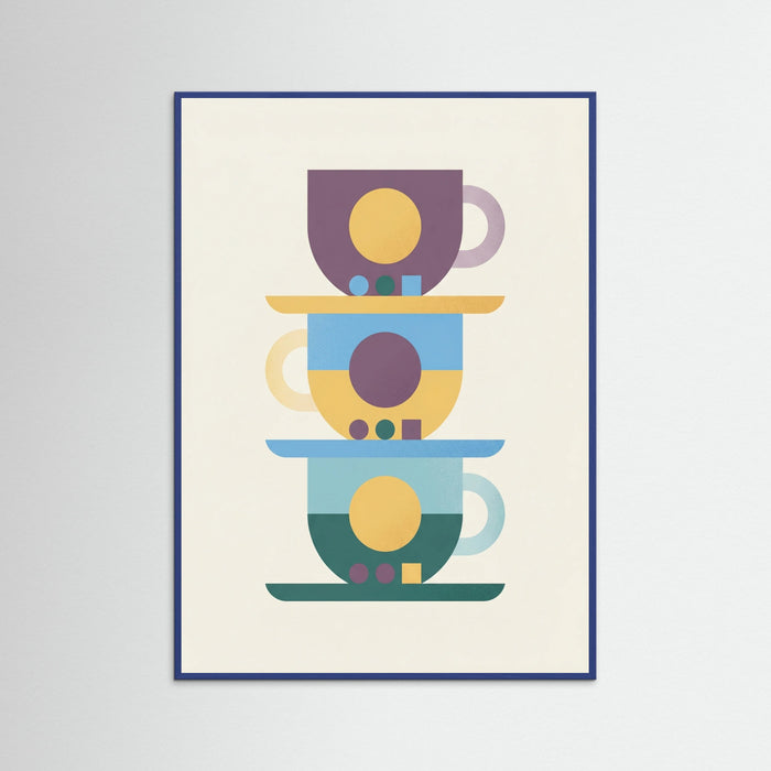 Blue Wood Coffee Pot Abstraction