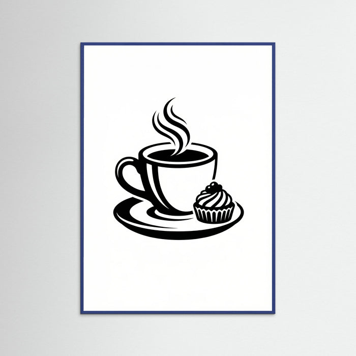 Blue Wood Coffee Silhouette