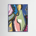 Blue Wood Colorful Abstract Bum Poster