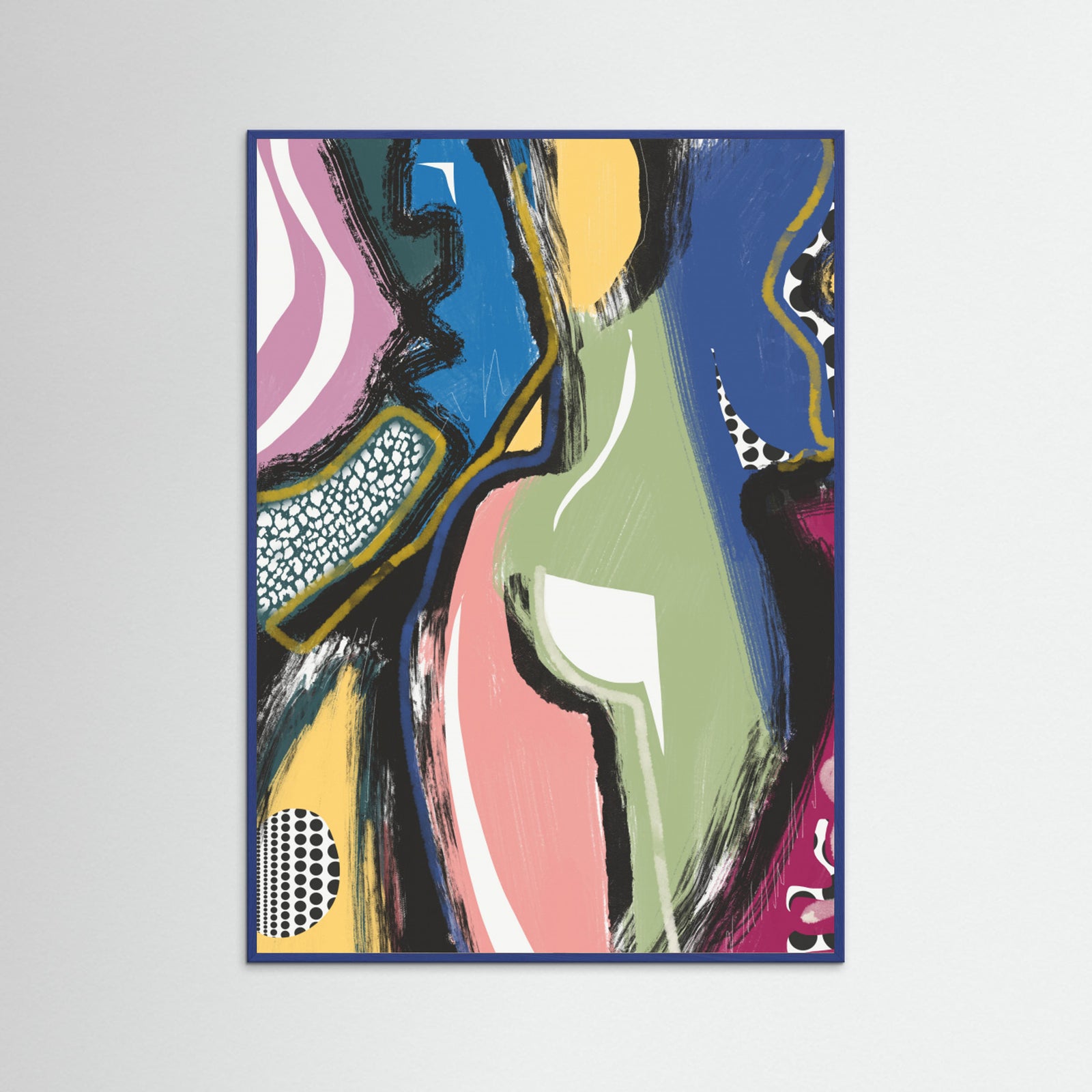 Blue Wood Colorful Abstract Bum Poster