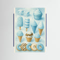 Blue Wood Colorful Ice Cream