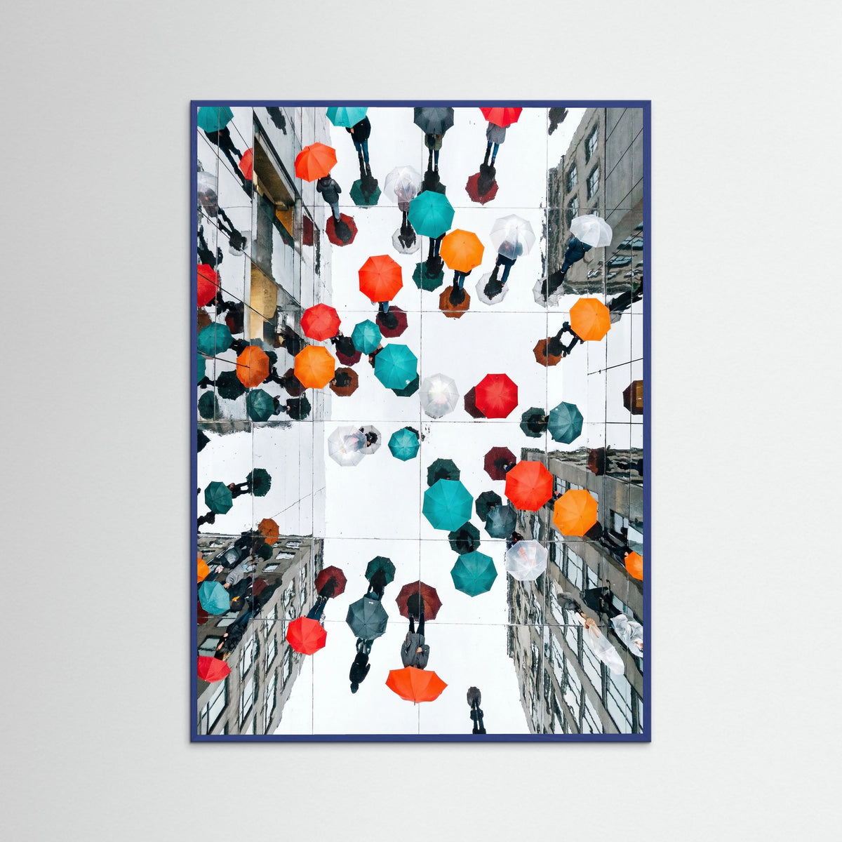 Blue Wood Colorful Rain Promenade