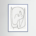Blue Wood Contemplative Figure