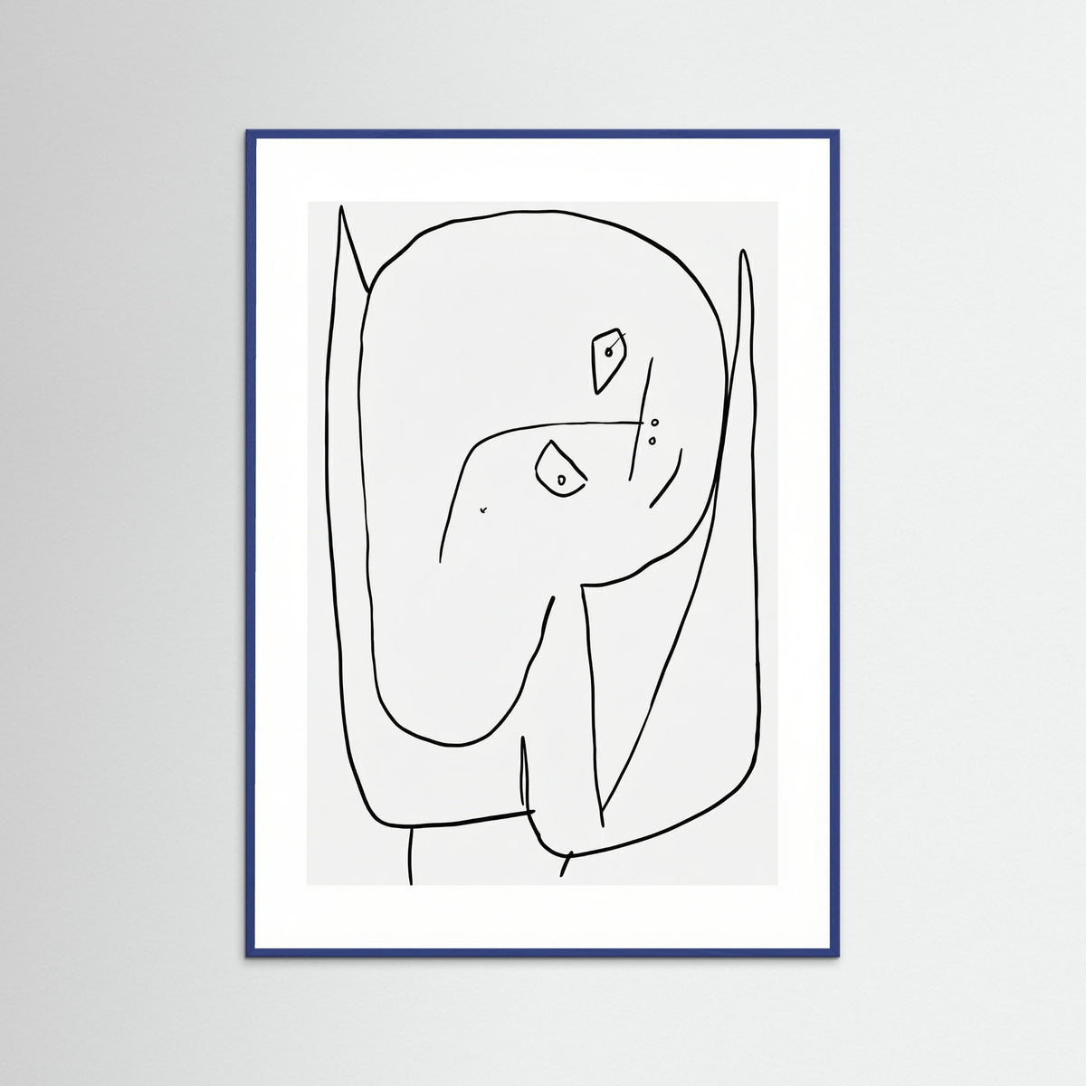Blue Wood Contemplative Figure
