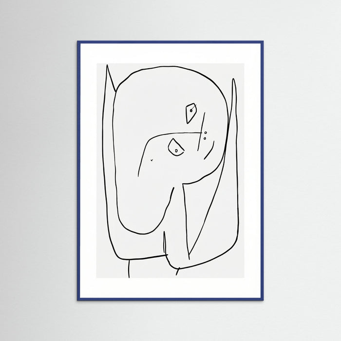 Blue Wood Contemplative Figure