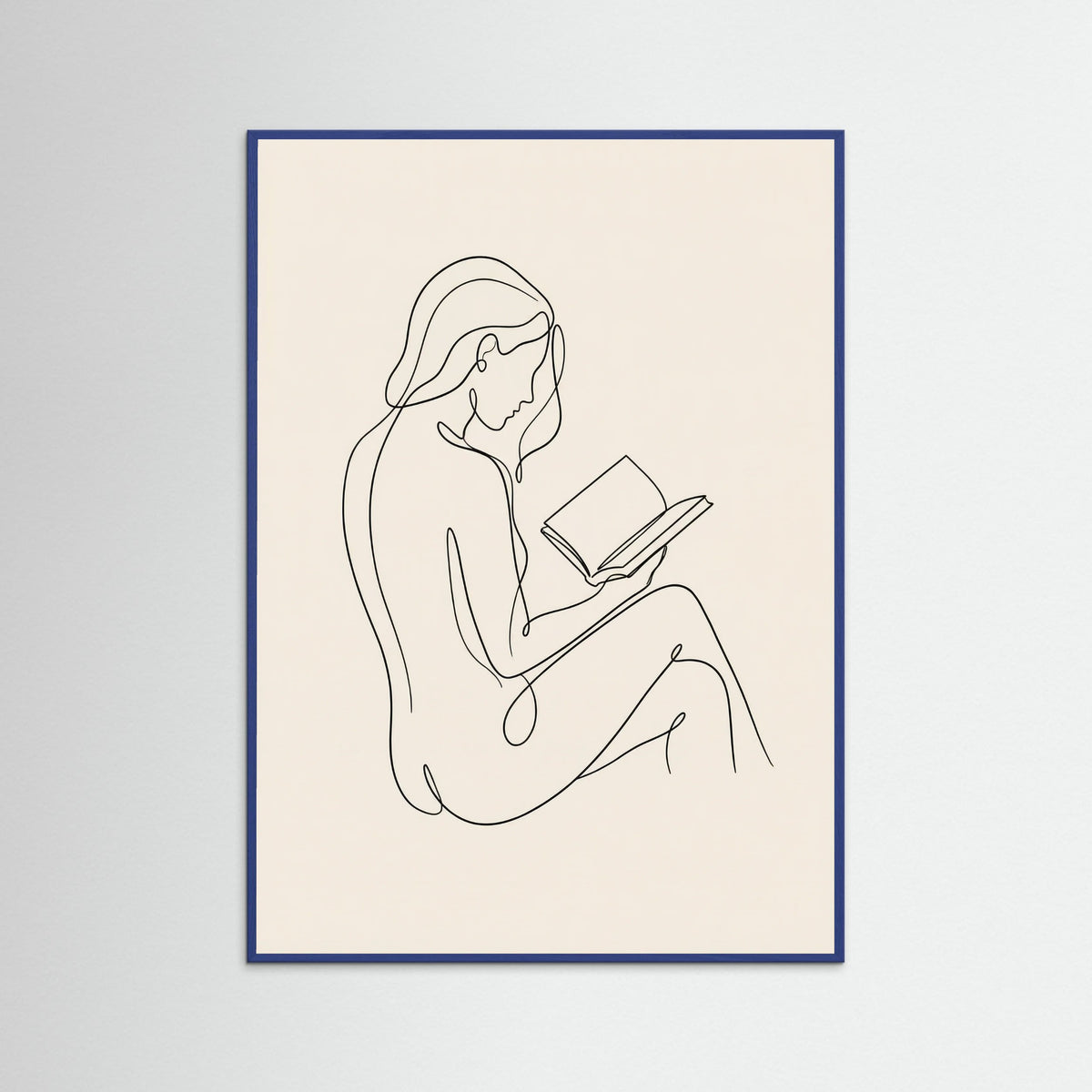 Blue Wood Contemplative Line Portrait