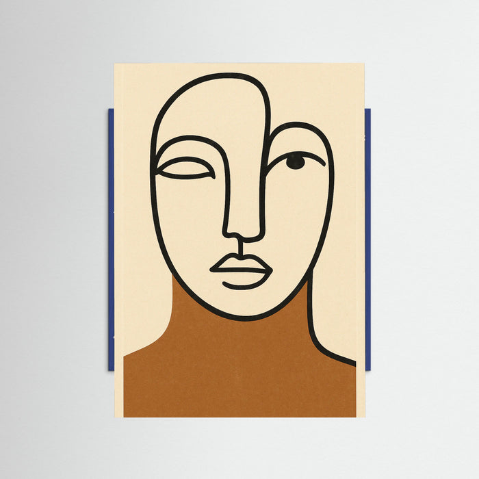 Blue Wood Contour Portrait