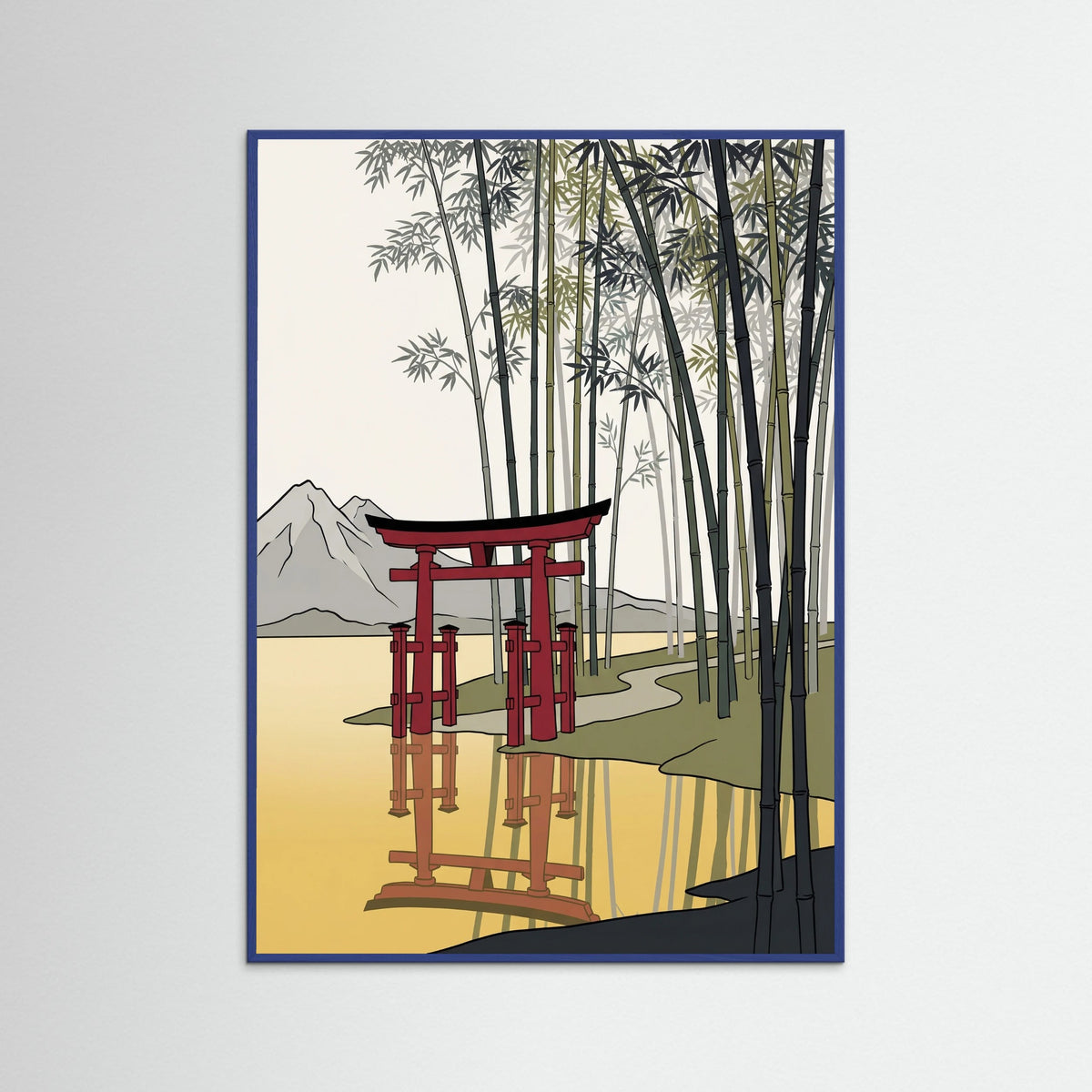 Blue Wood Crimson Autumn Horizon