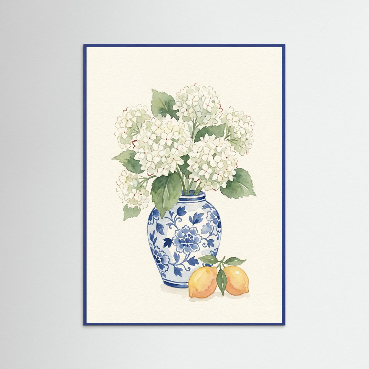 Blue Wood Crimson Bloom Still Life