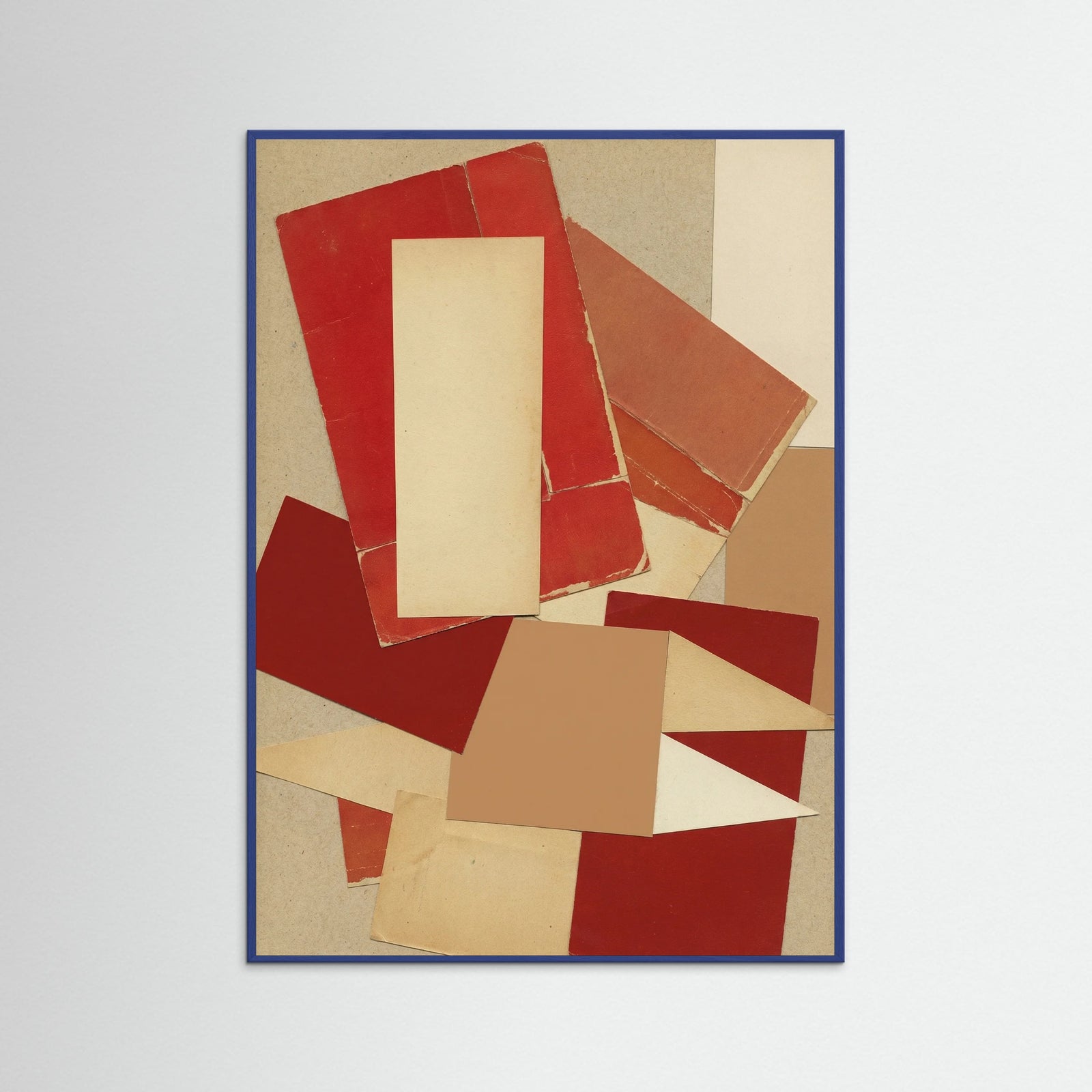 Blue Wood Crimson Geometry