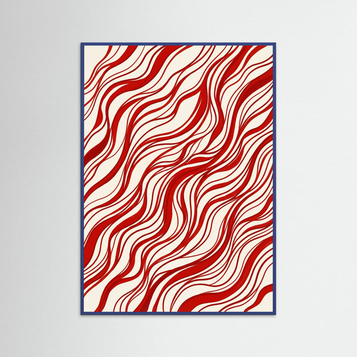 Blue Wood Crimson Swirls