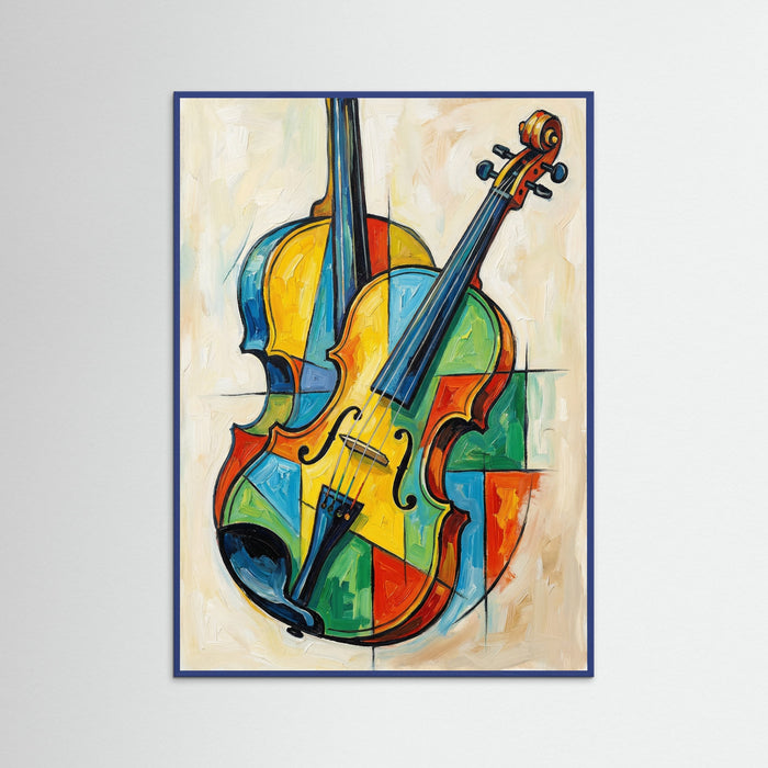 Blue Wood Cubist Female Bust