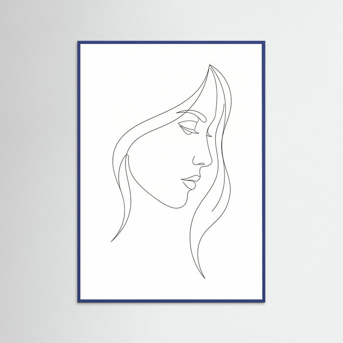 Blue Wood Curved Silhouette