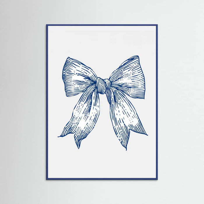 Affiche Dark Blue Coastal Striped Bow – affiche et impression d’art