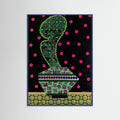 Blue Wood Dark Night Cactus Poster