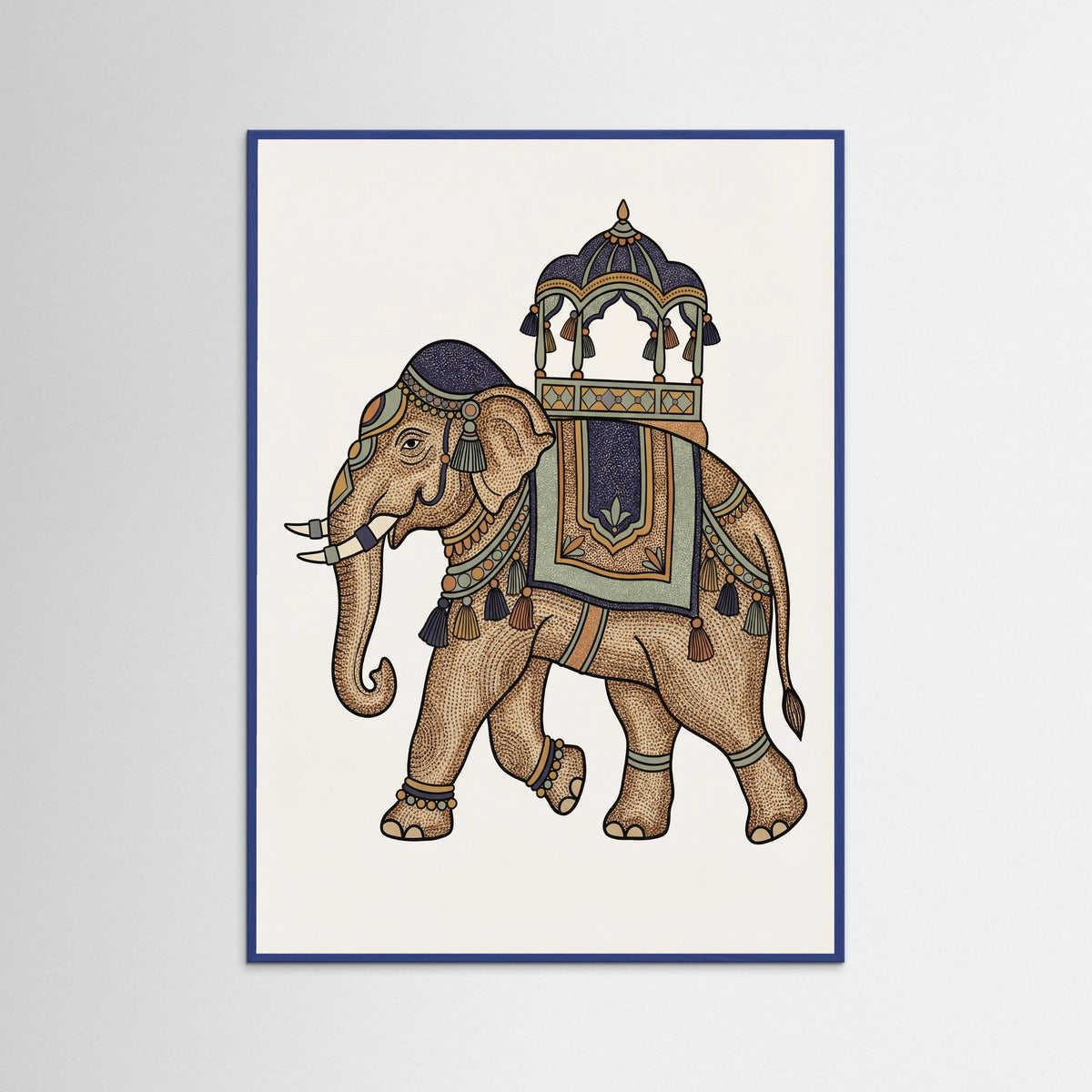 Blue Wood Decorated Horse