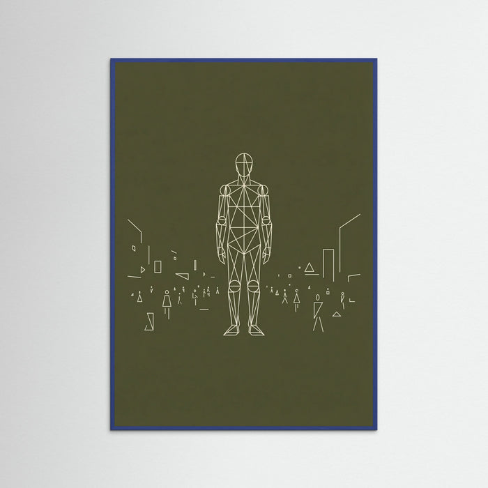 Blue Wood Dense Geometric Crowd