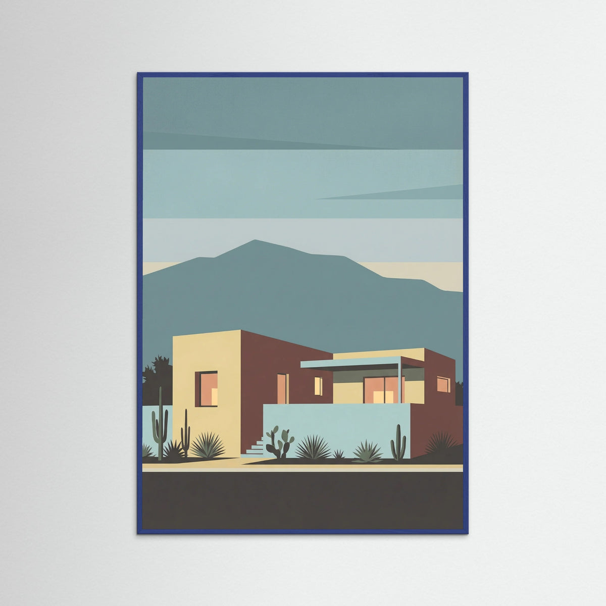 Blue Wood Desert Modern Oasis