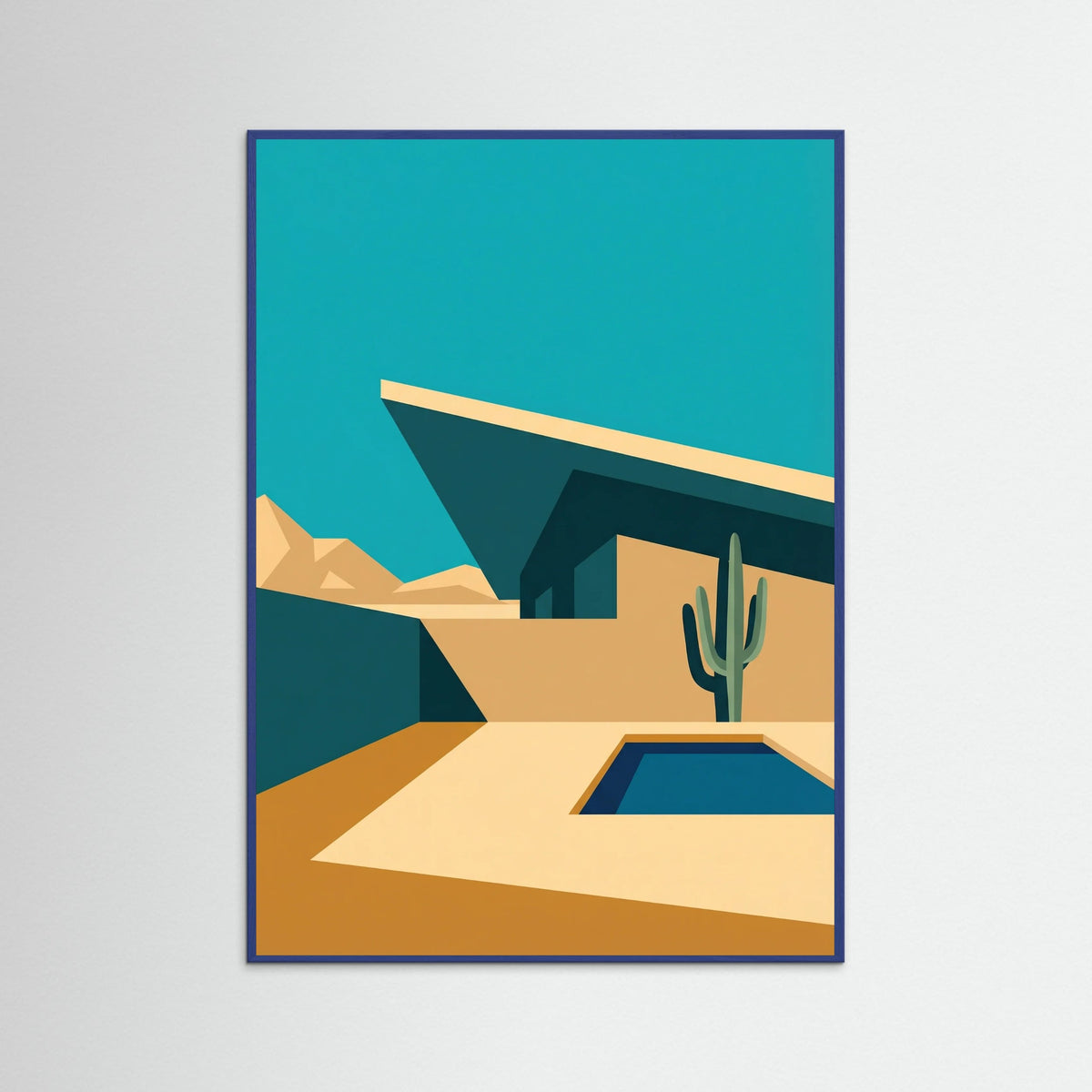 Blue Wood Desert Poolside