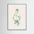 Blue Wood Duck wearing Western Boots in green Poster