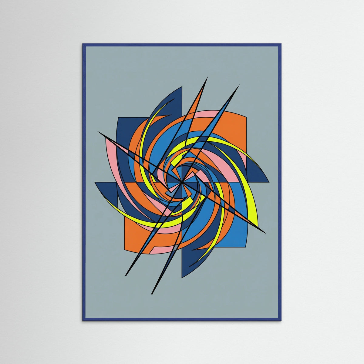 Blue Wood Dynamic Abstraction Gray