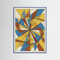 Blue Wood Dynamic Geometric Forms