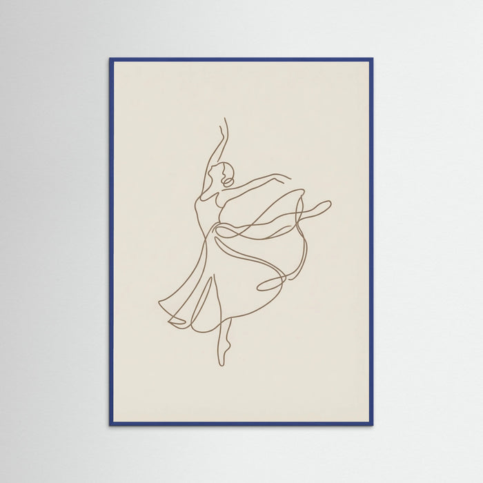 Blue Wood Elegant Line Figure