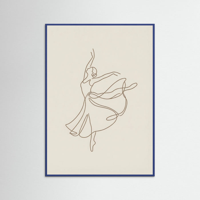 Blue Wood Elegant Line Figure