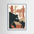 Blue Wood Elephant Family