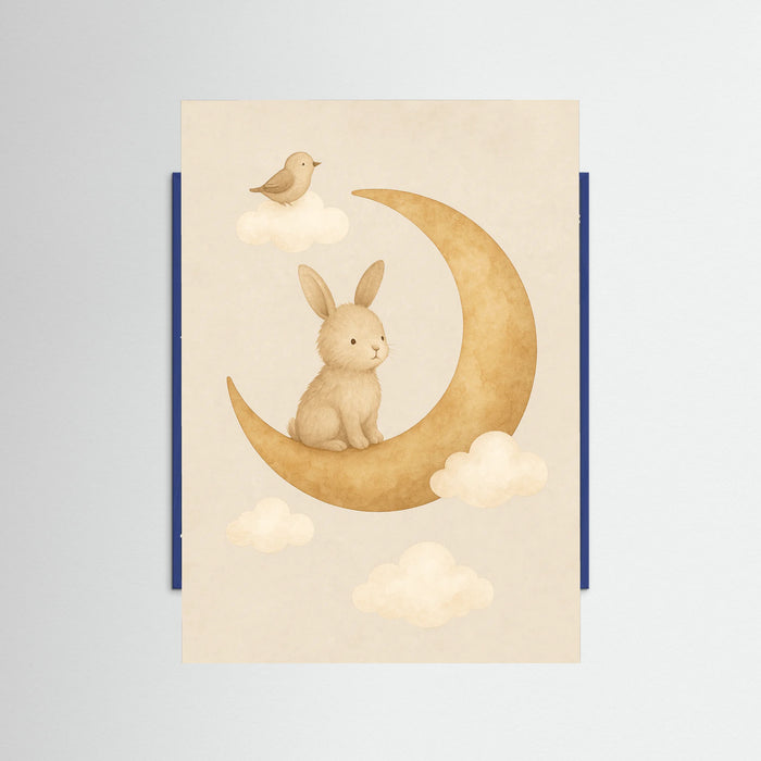 Blue Wood Elephant on Moon