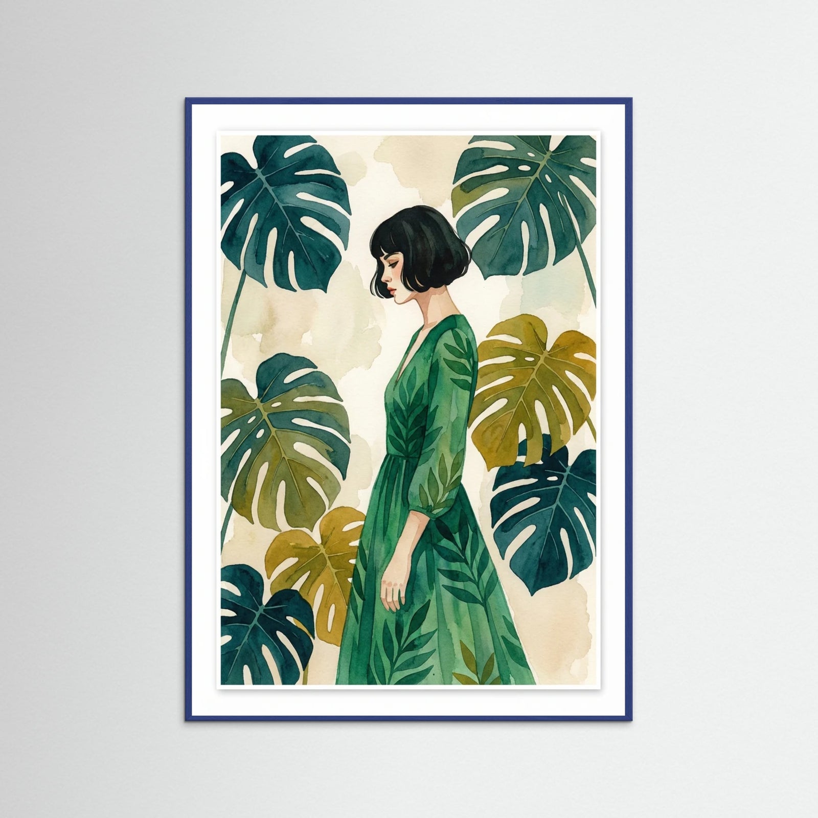 Blue Wood Emerald Elegance