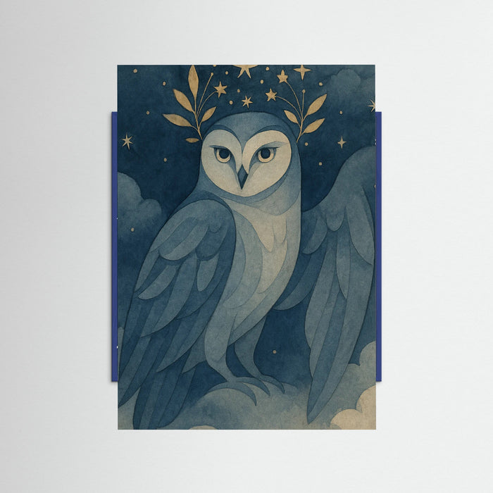 Blue Wood Enchanted Owl