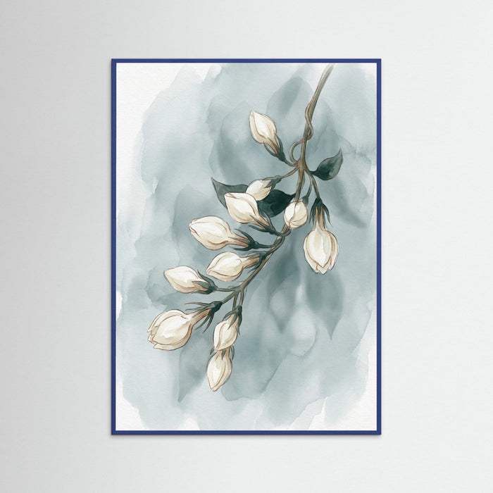 Blue Wood Ethereal White Bloom