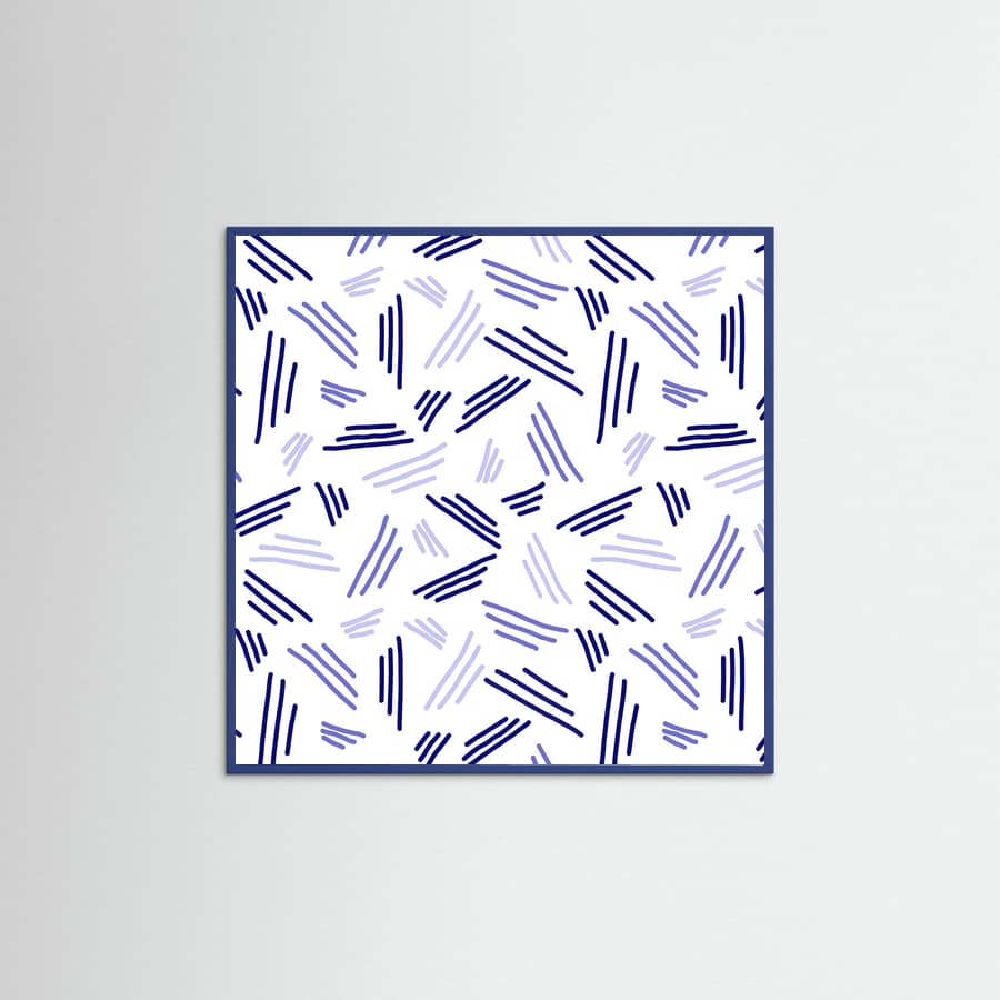 Falling Triple Lines Navy Blue -juliste – juliste ja taidepainatus