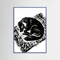 Blue Wood Feline Repose Black