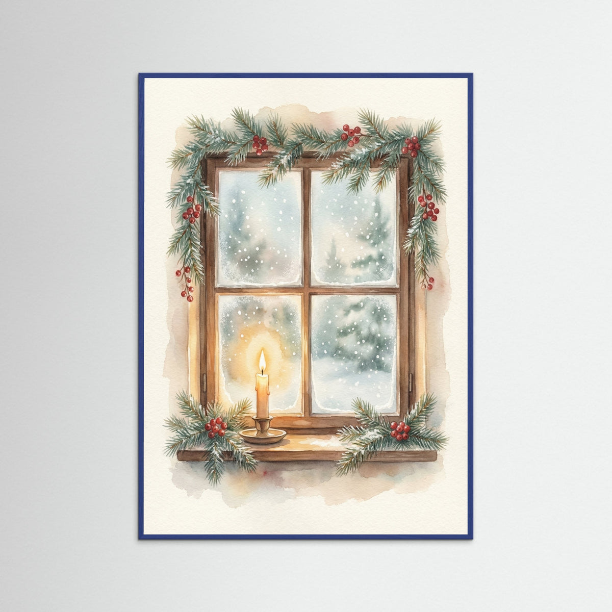 Blue Wood Festive Lantern