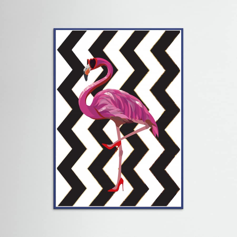 Flamingo heels Zigzag Poster – Poster und Kunstdruck