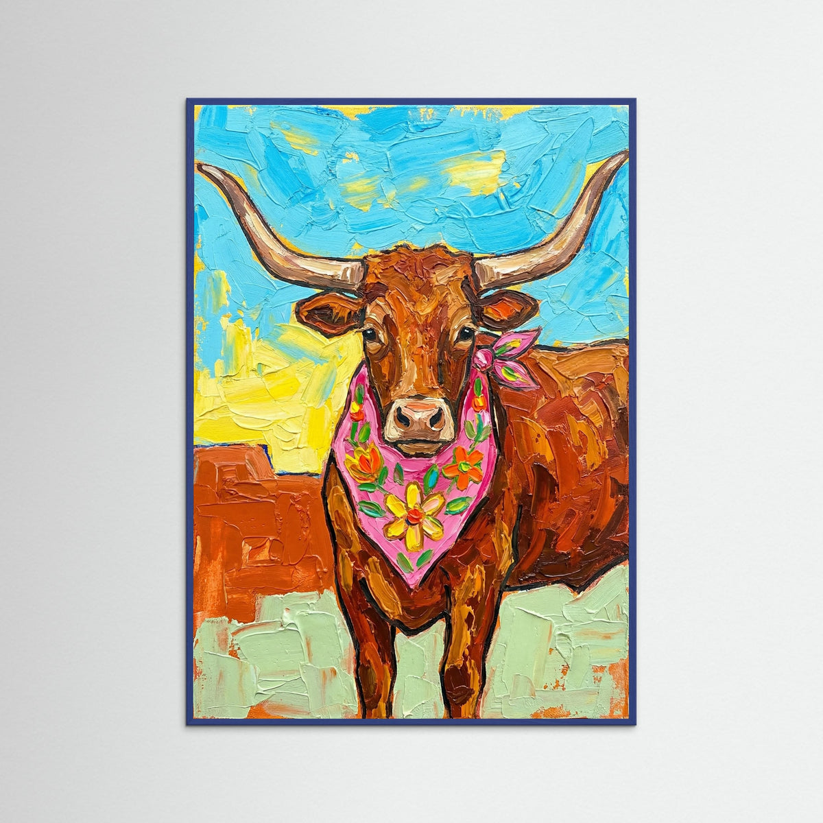 Blue Wood Floral Cowboy