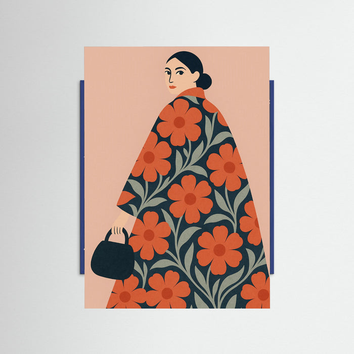 Blue Wood Floral Elegance