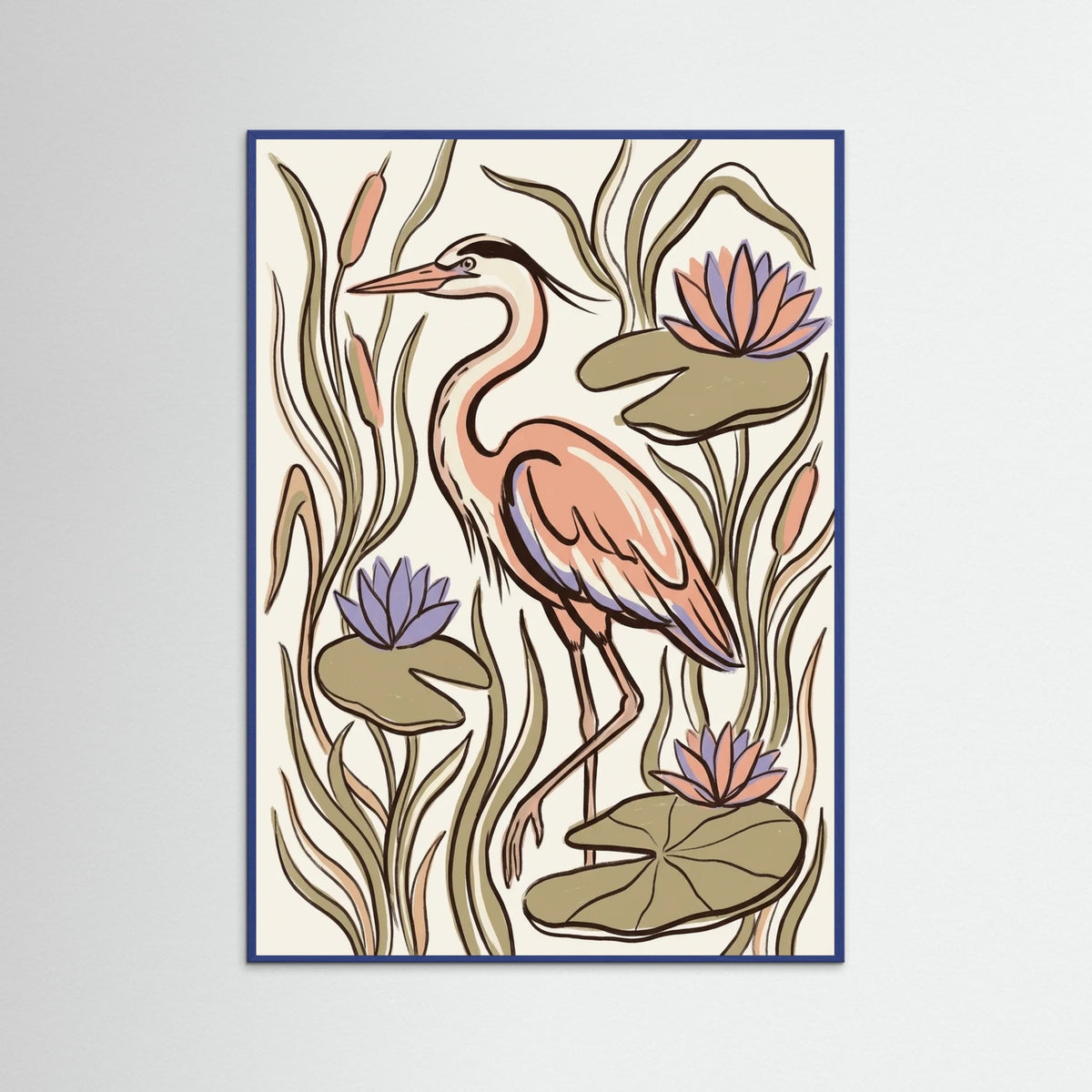 Blue Wood Floral Embrace