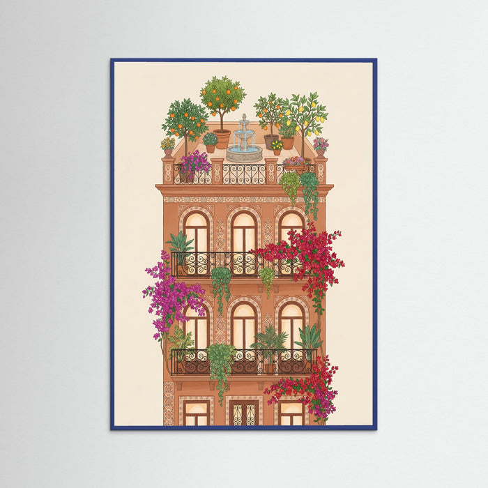 Blue Wood Floral House Facades