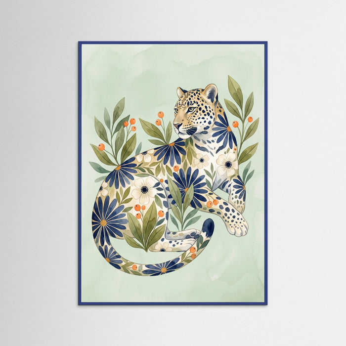 Blue Wood Floral Kimono Figure