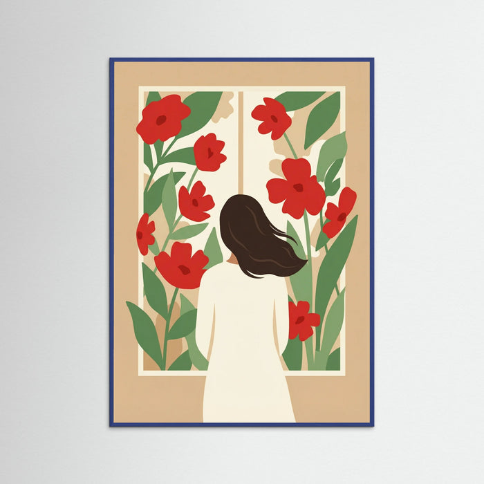 Blue Wood Floral Repose