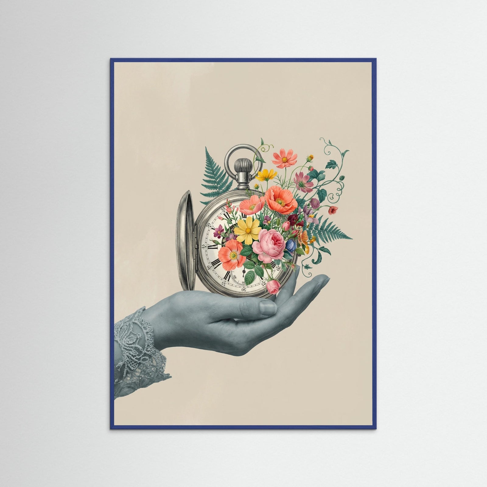 Blue Wood Floral Reverie